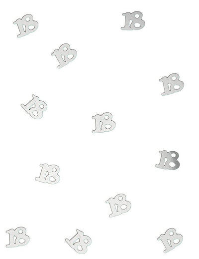 Confettis de table 18 pour anniversaire argentés en bois