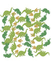 Confettis de table dinosaures pailletés pour fête verts et dorés