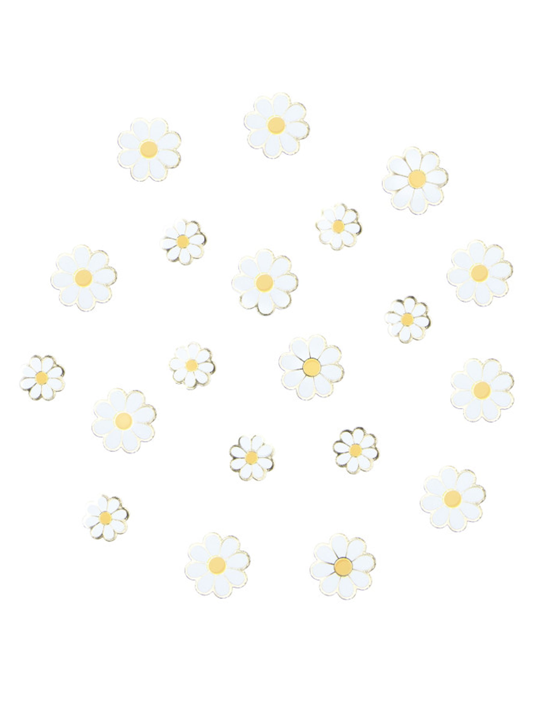 Confettis de table Marguerite pour décoration blancs et jaunes