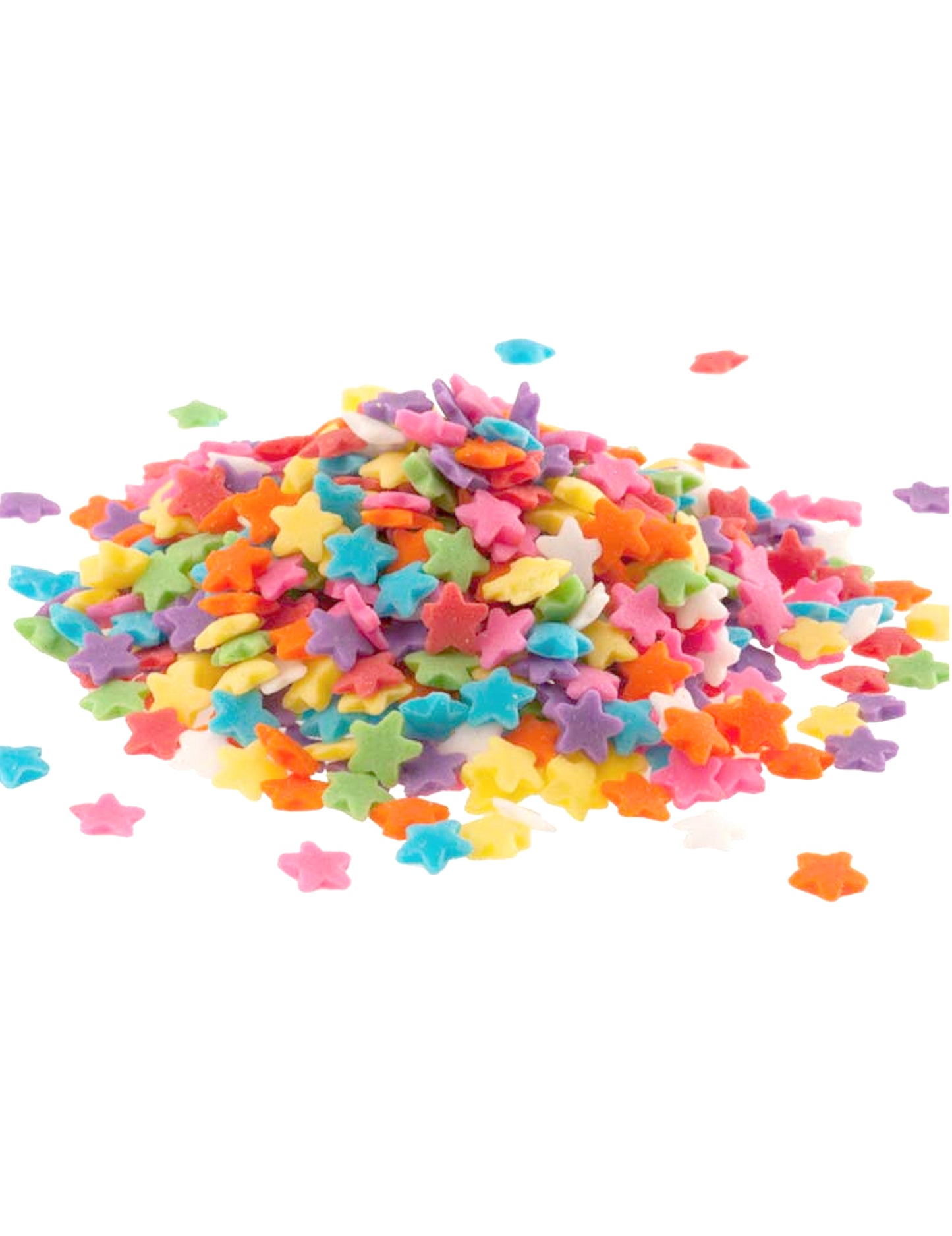Confettis en sucre étoiles multicolores 100 g pour gâteau
