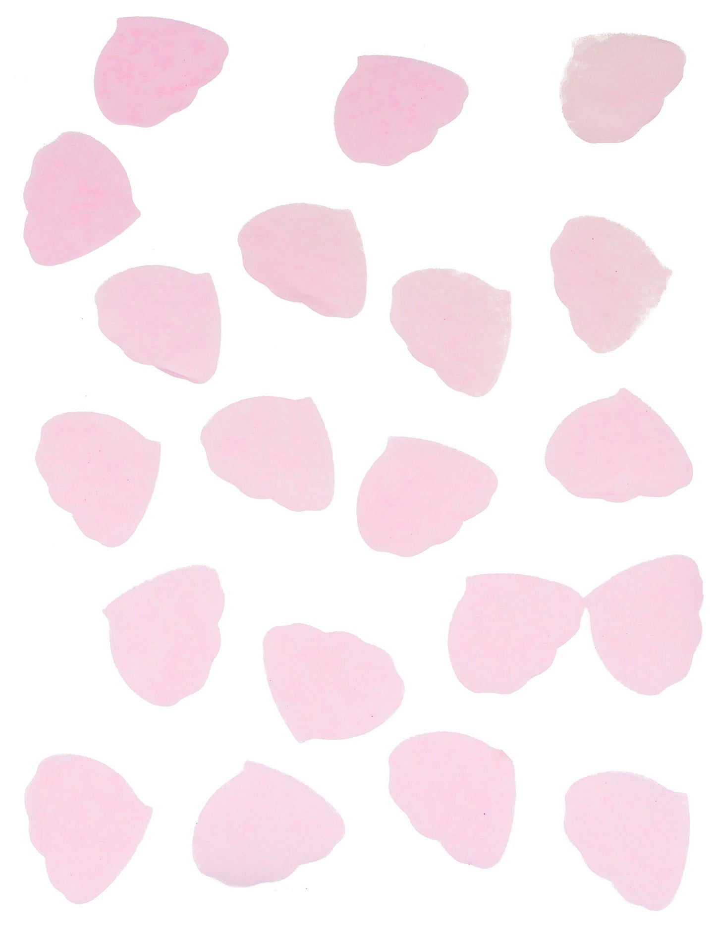 Confettis pétales de rose en papier pour mariage rose