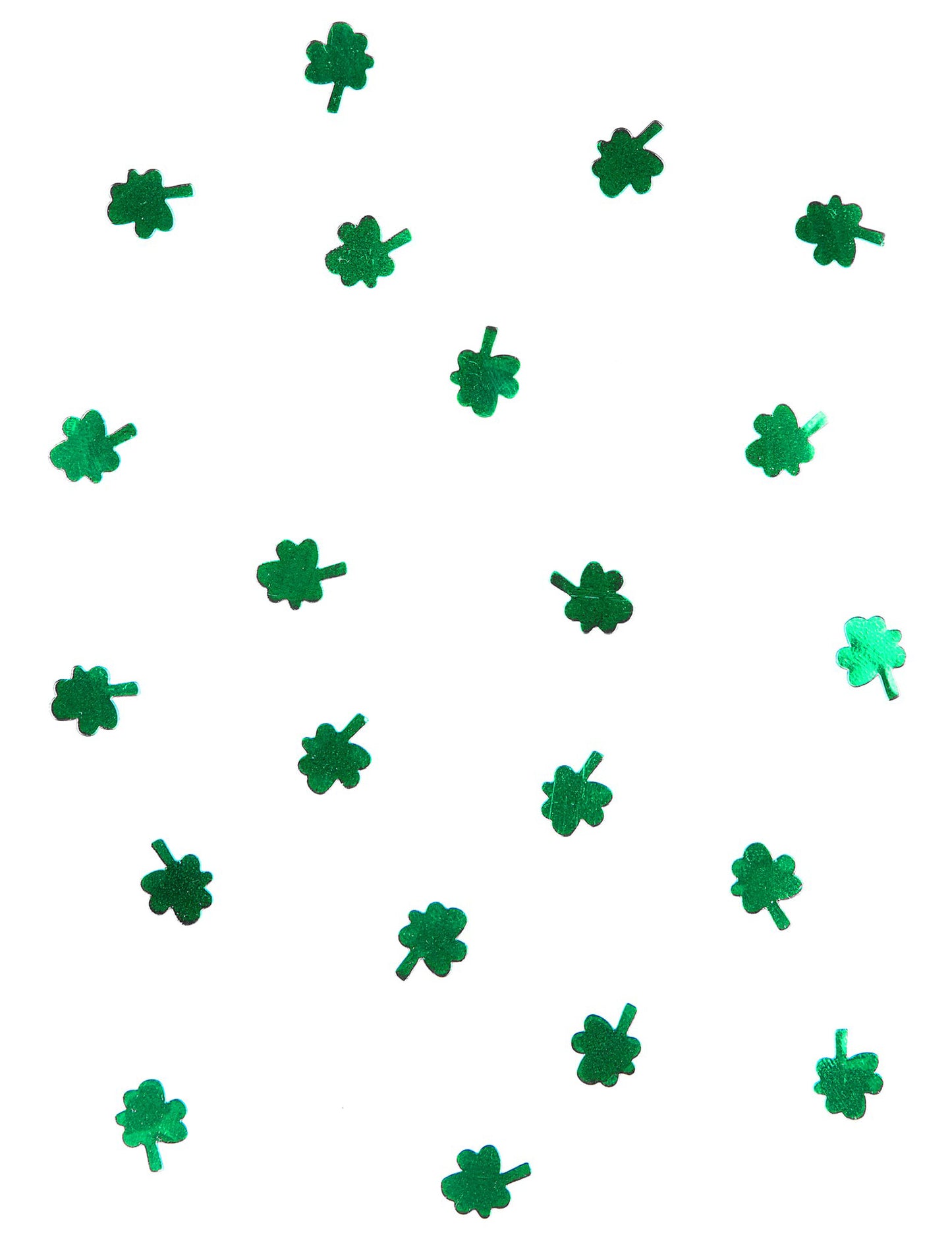 Confettis trèfles St Patrick pour décoration verts métallisés