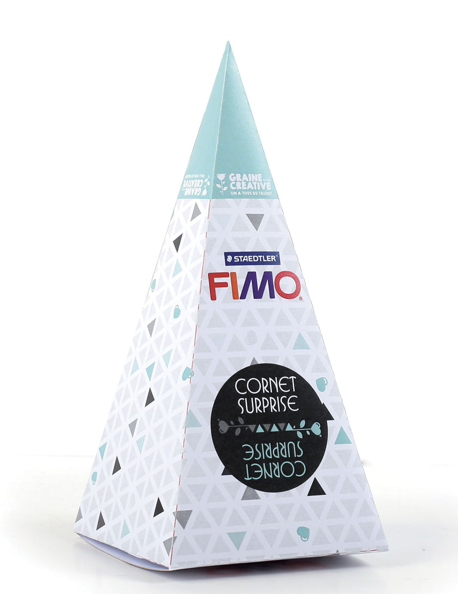 Cornet surprise bleu Fimo® cactus 17 x 7 cm kit de modelage