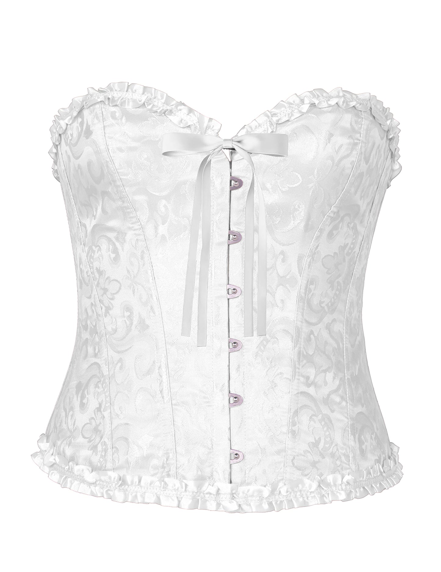 Corset blanc à laçage baroque femme