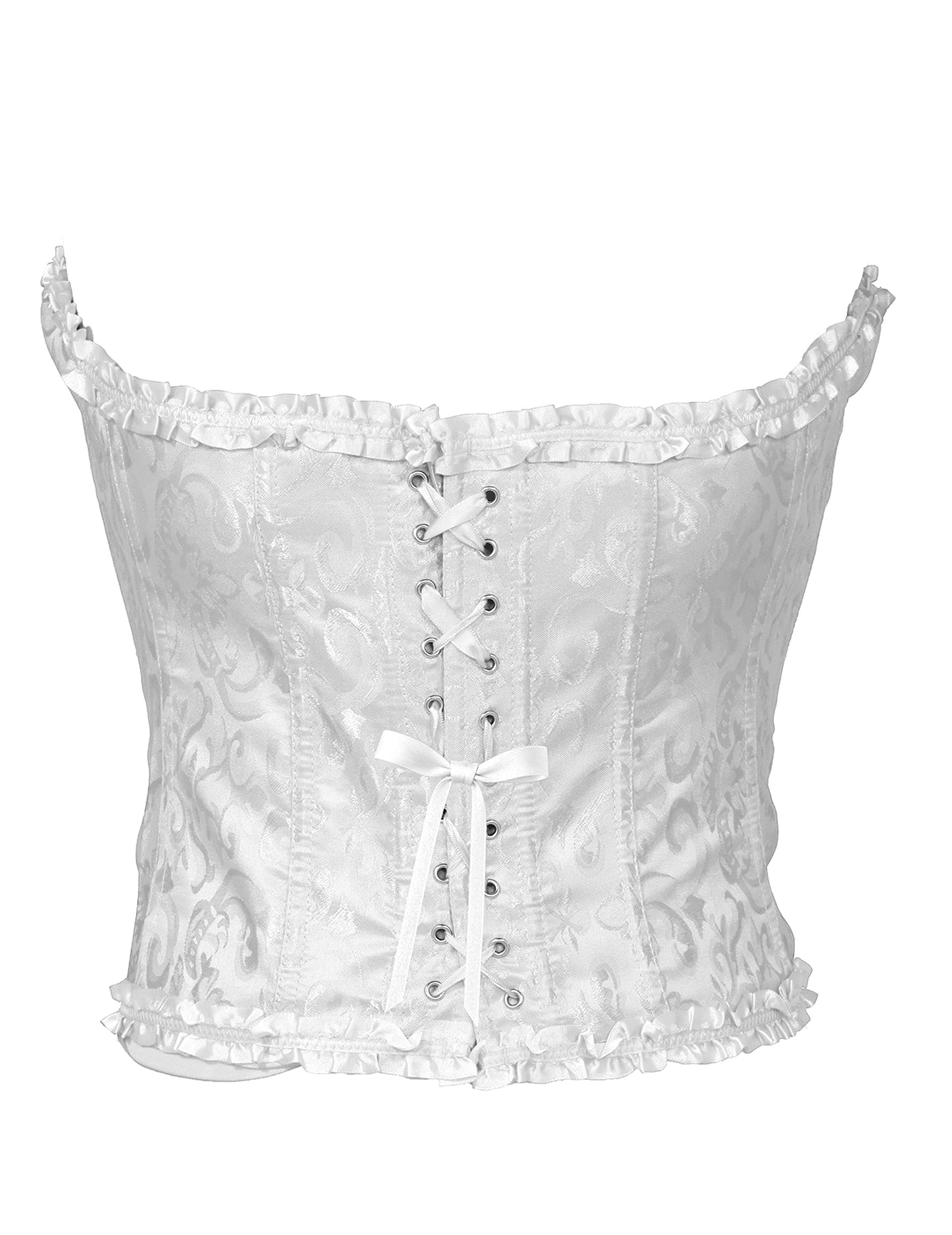Corset blanc à laçage baroque femme