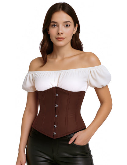 Corset court pour femme marron