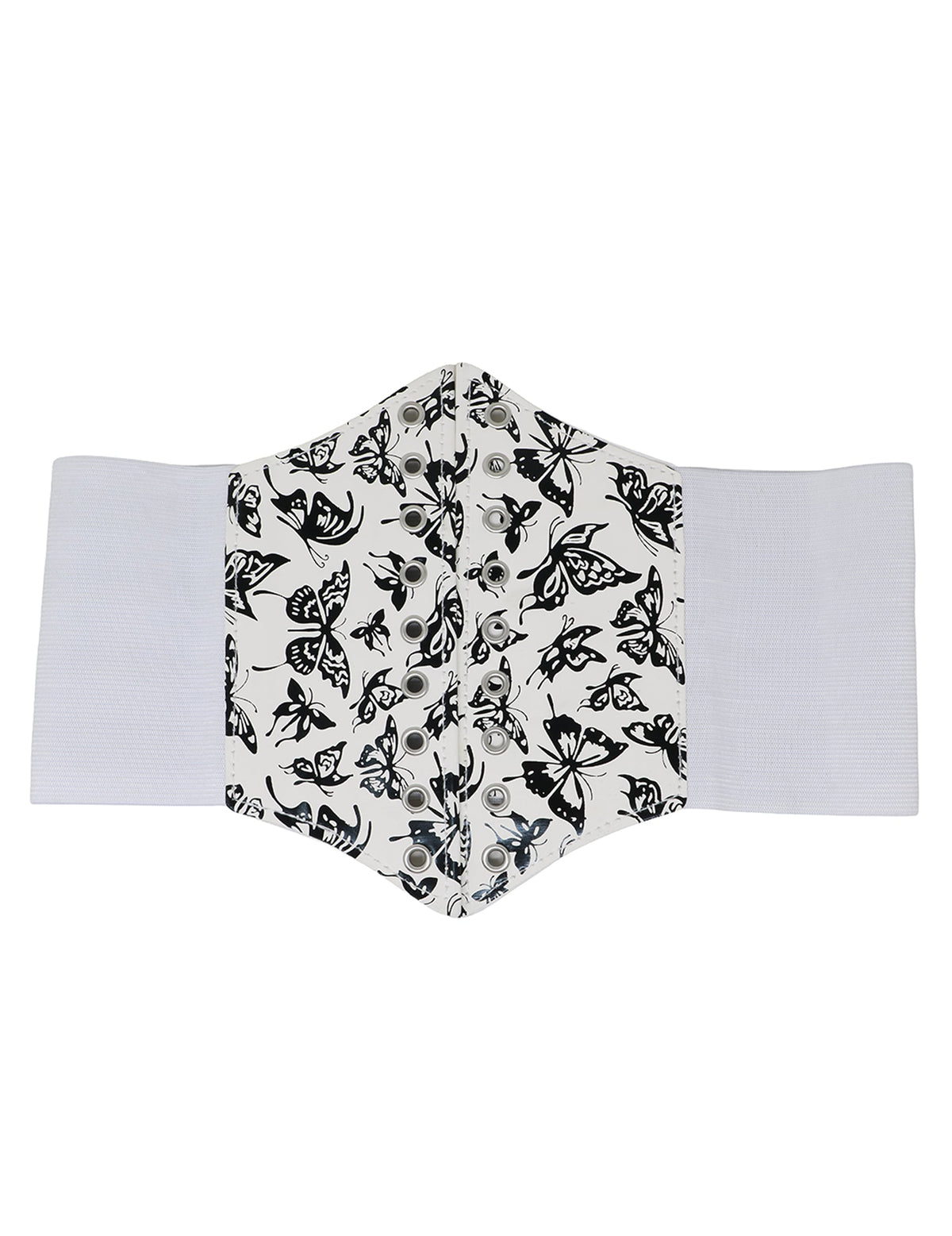 Vue de face du corset élastique motif papillon