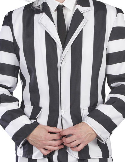 Crno -bijeli prugasti duh kostim odrasla osoba