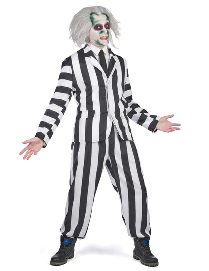 Crno -bijeli prugasti duh kostim odrasla osoba