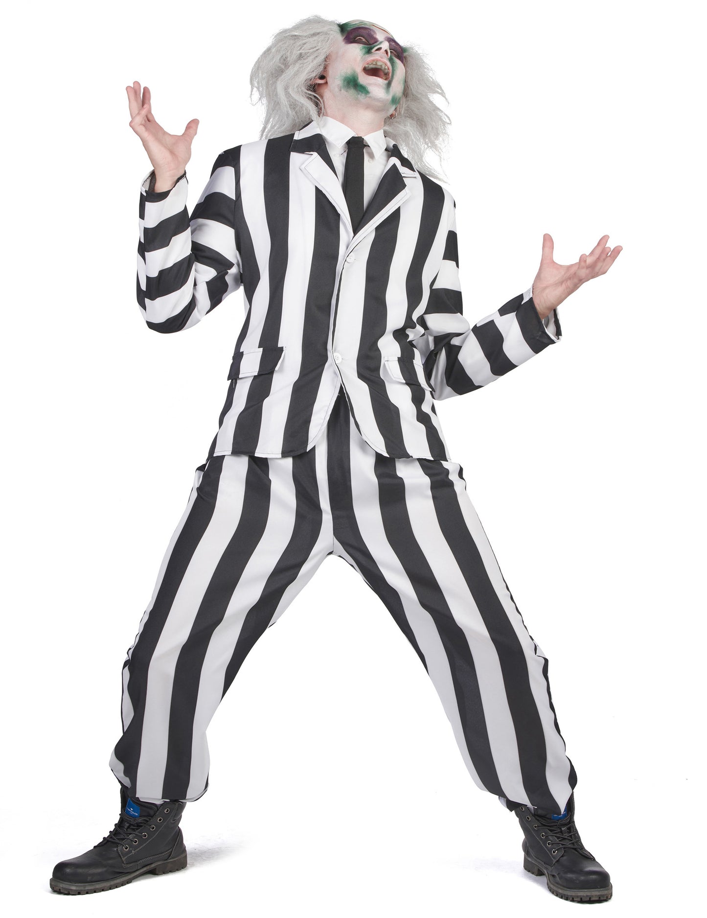 Crno -bijeli prugasti duh kostim odrasla osoba