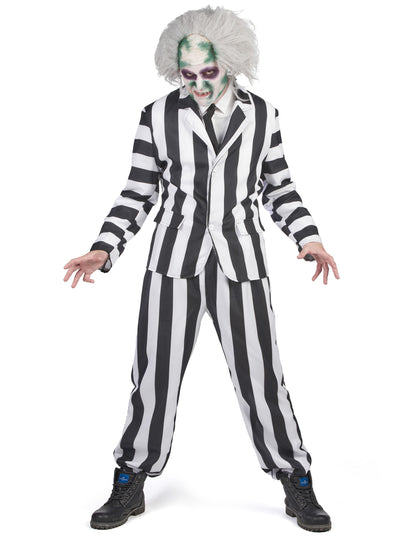 Crno -bijeli prugasti duh kostim odrasla osoba