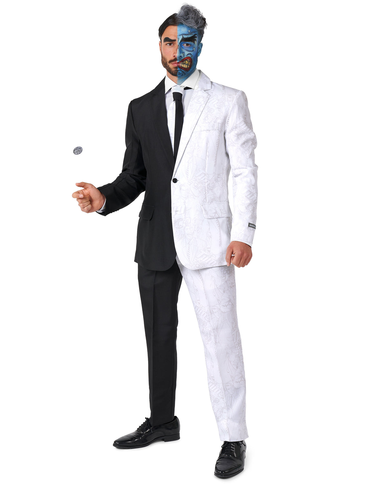 Costume Double Face Suitmeister pour adulte noir et blanc bicolore