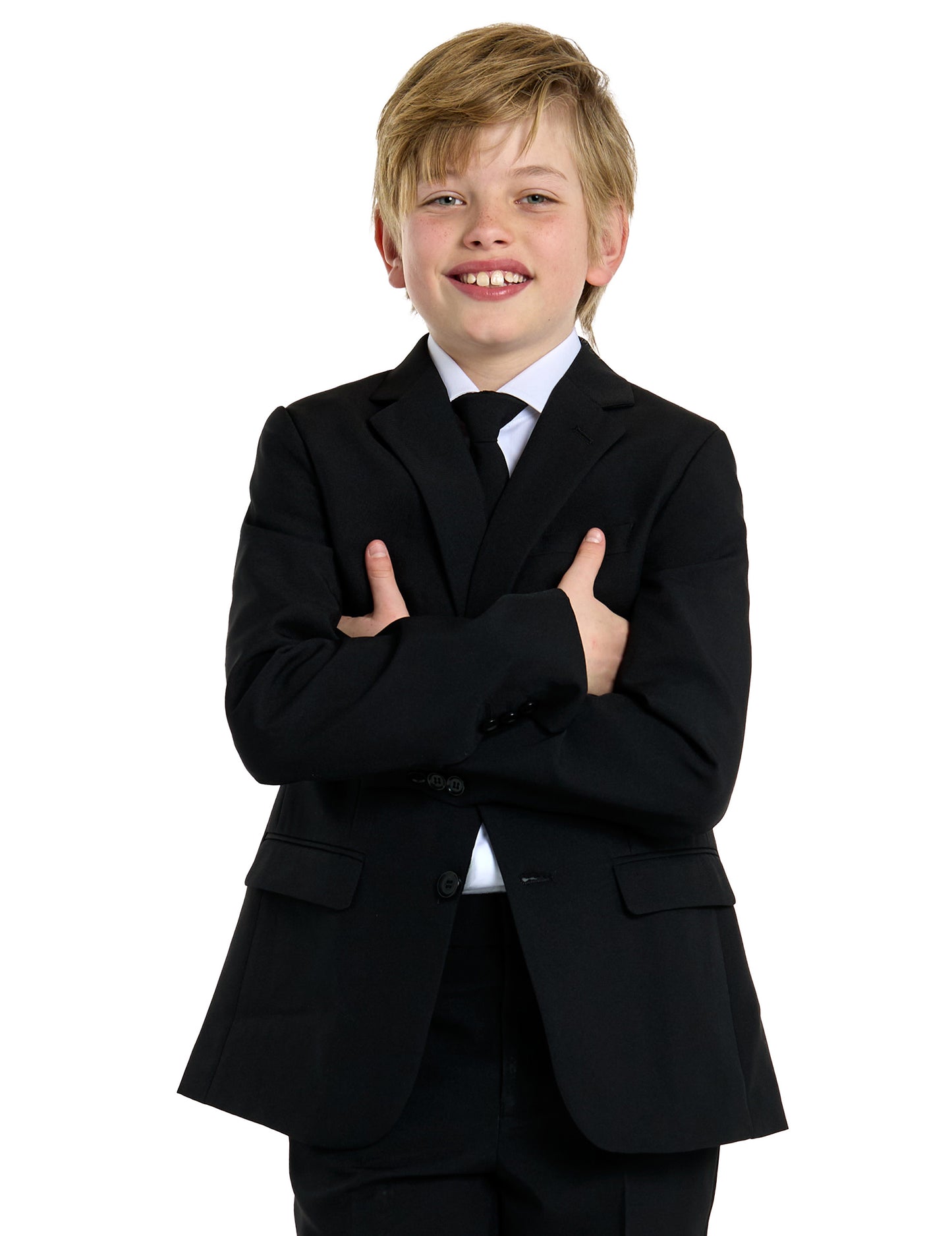 Gros plan sur la veste et la cravate du costume Mr. Black Opposuits