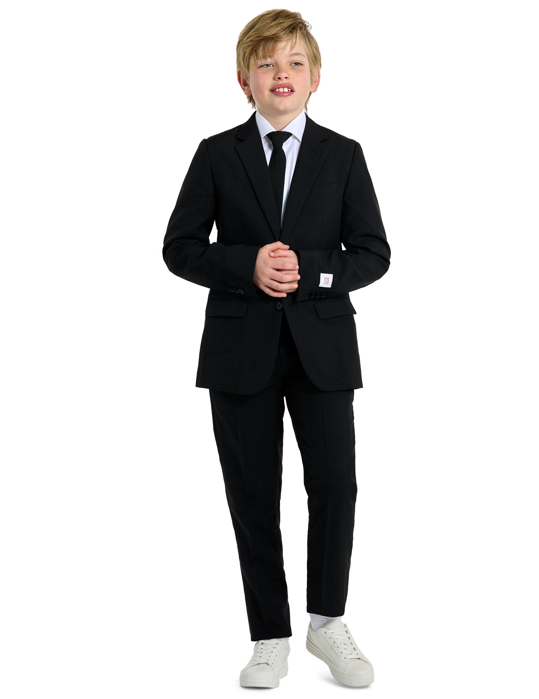 Vue d'ensemble de face du costume Mr. Black Opposuits pour adolescent