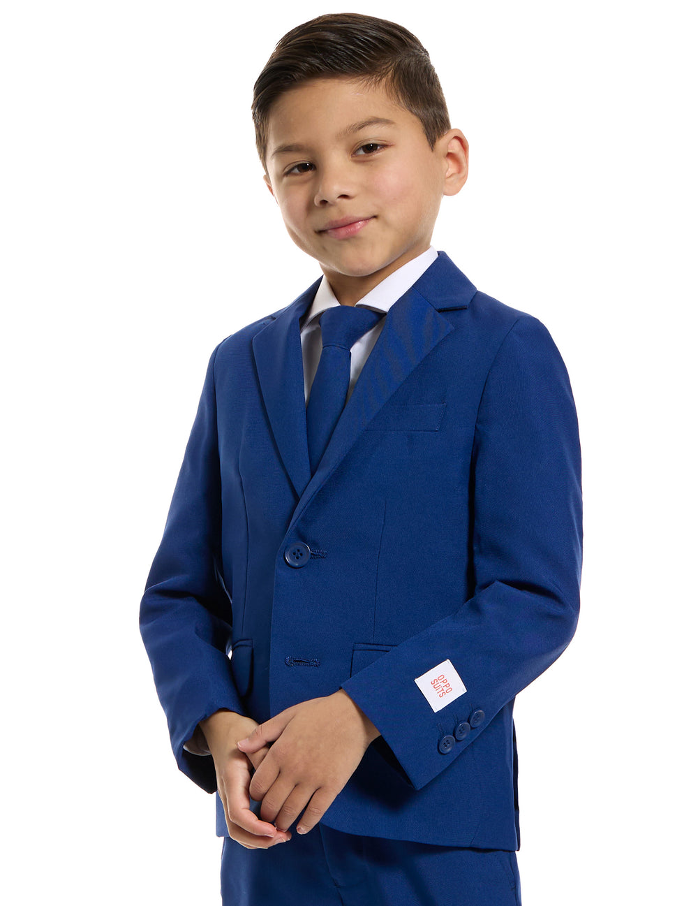 Vue de profil du costume Mr. Bleu marine pour enfant