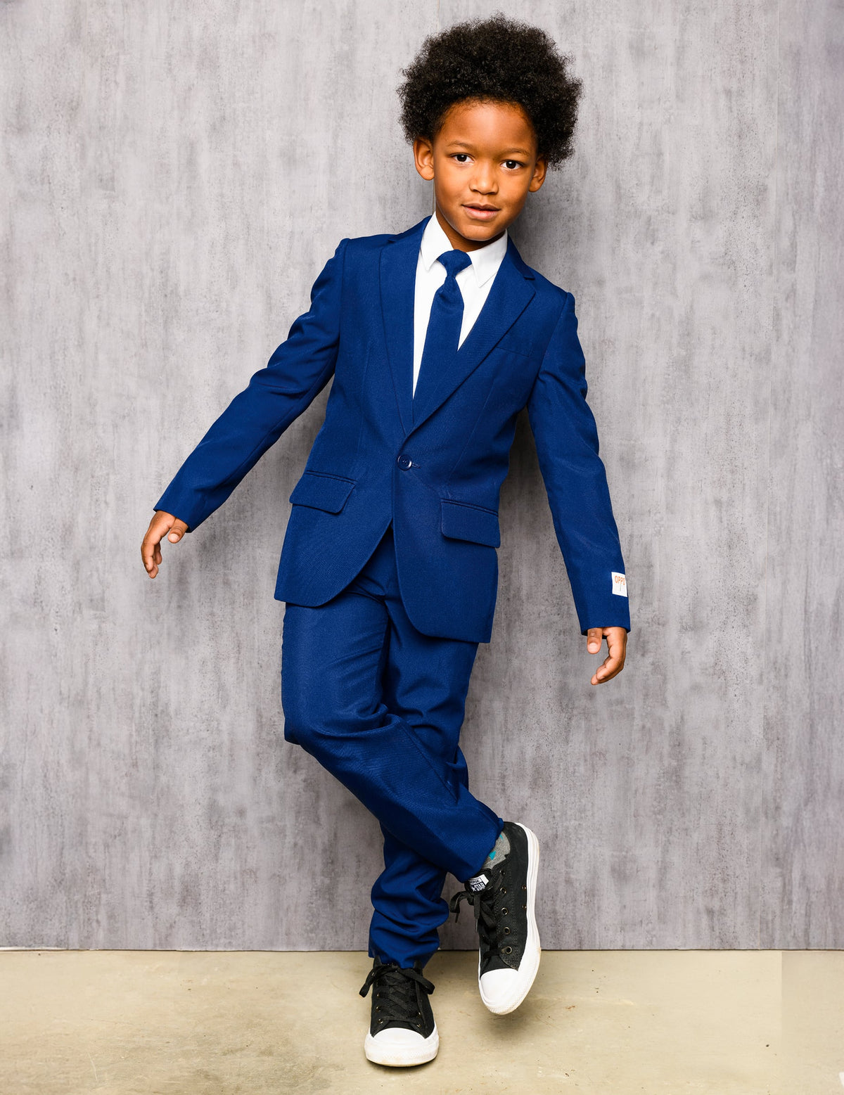 Vue d'ensemble du costume Mr. Bleu marine pour enfant Opposuits