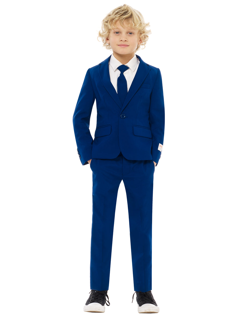 Vue de face du costume Mr. Bleu marine pour enfant