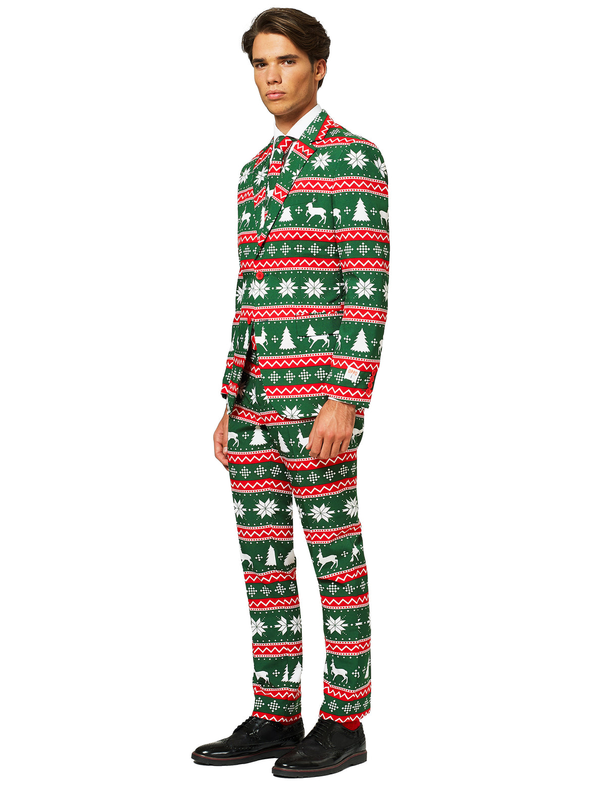 Costume Mr. Festive pour homme vert Opposuits à motifs de Noël