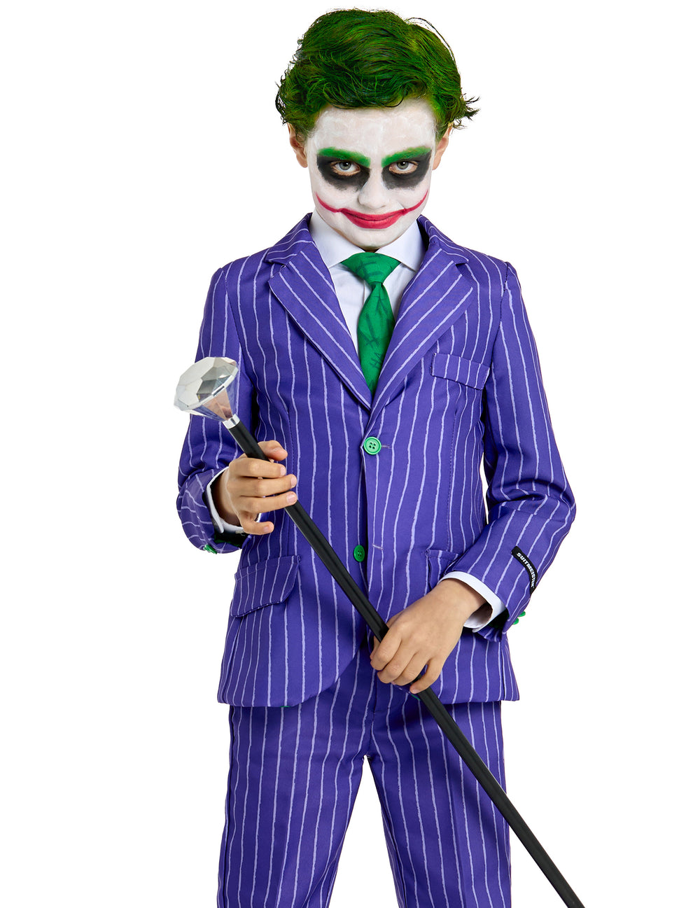 Détail de la canne avec diamant du costume Mr. Joker pour enfant