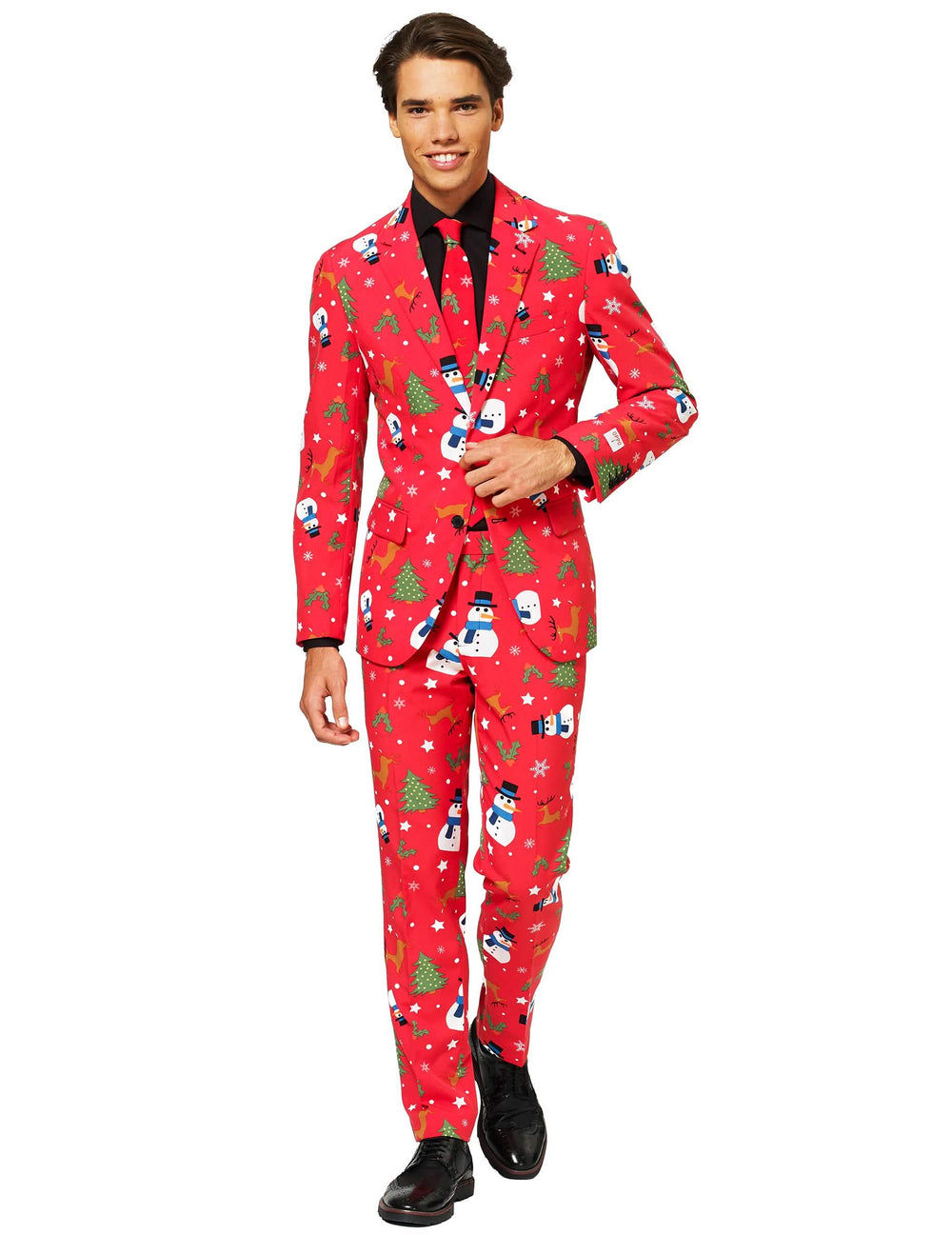 Kostim Mr. Snowman za muškarac crvena s božićnim motivima Opposuits