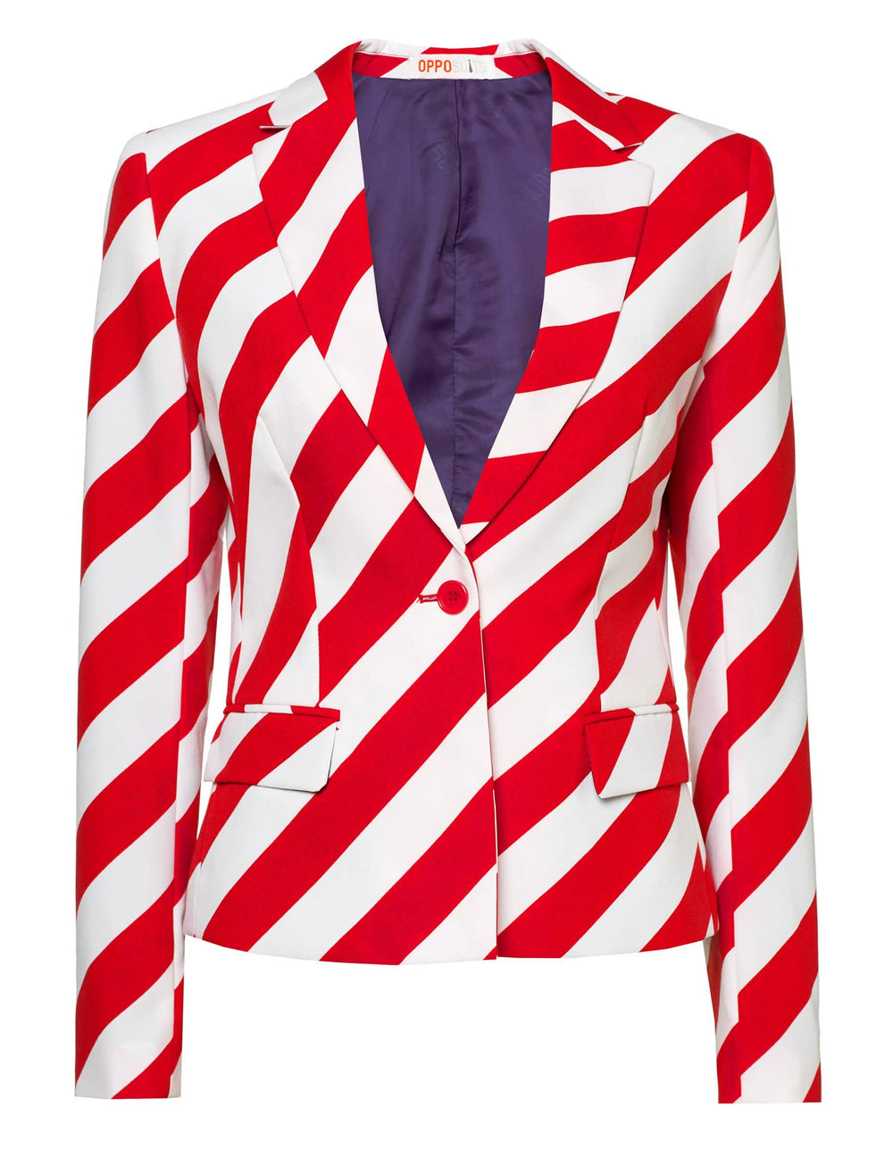 Crveno-bijela prugasta jakna kostima Mrs. America Opposuits za ženu