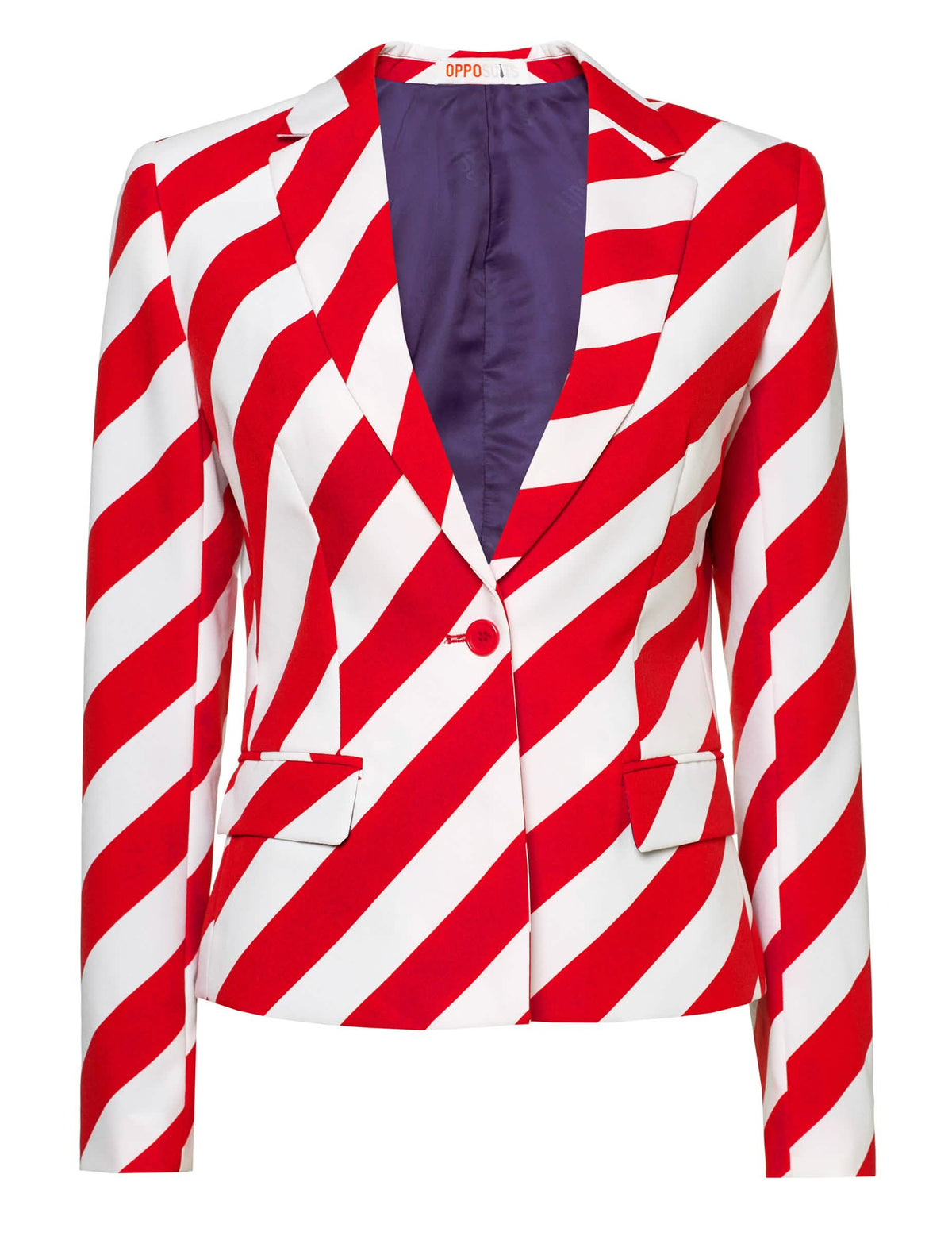 Crveno-bijela prugasta jakna kostima Mrs. America Opposuits za ženu
