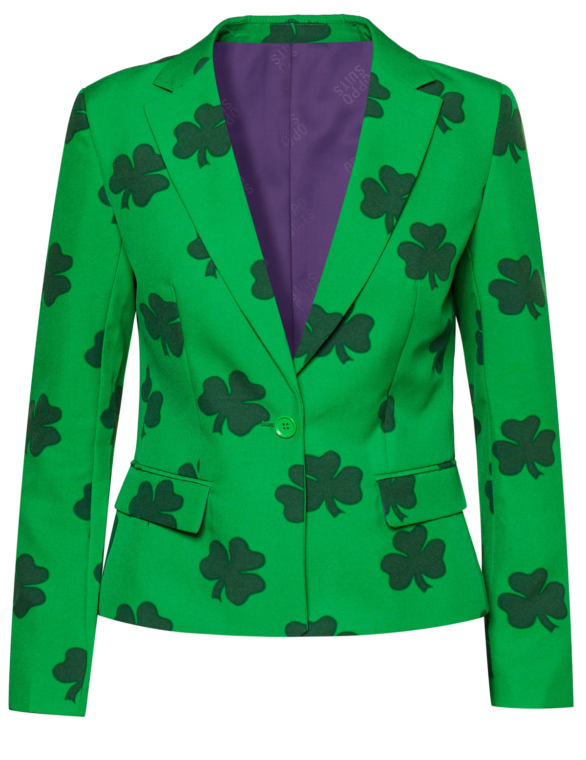 Détail de la veste du costume Mrs. Lucky Opposuits St Patrick