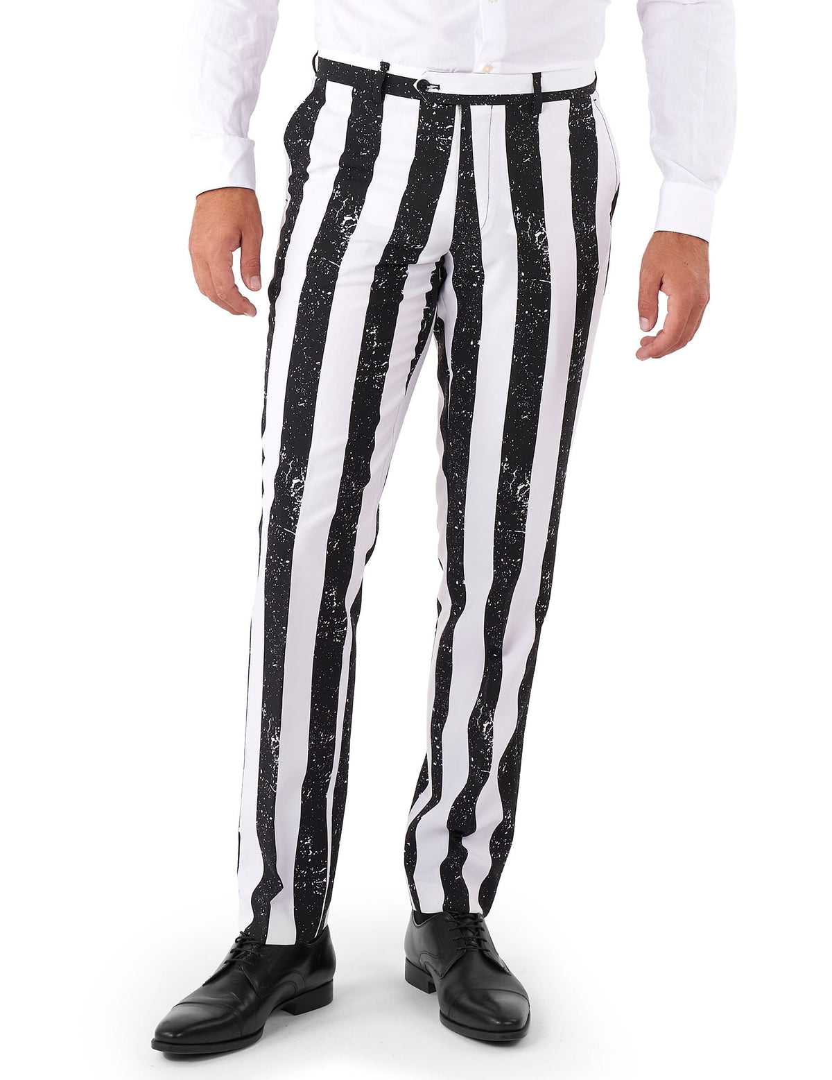 Détail du pantalon du costume Beetlejuice Opposuits pour homme