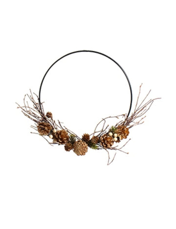 Vijenac za vješanje sa zlatnim češerima 35 cm 