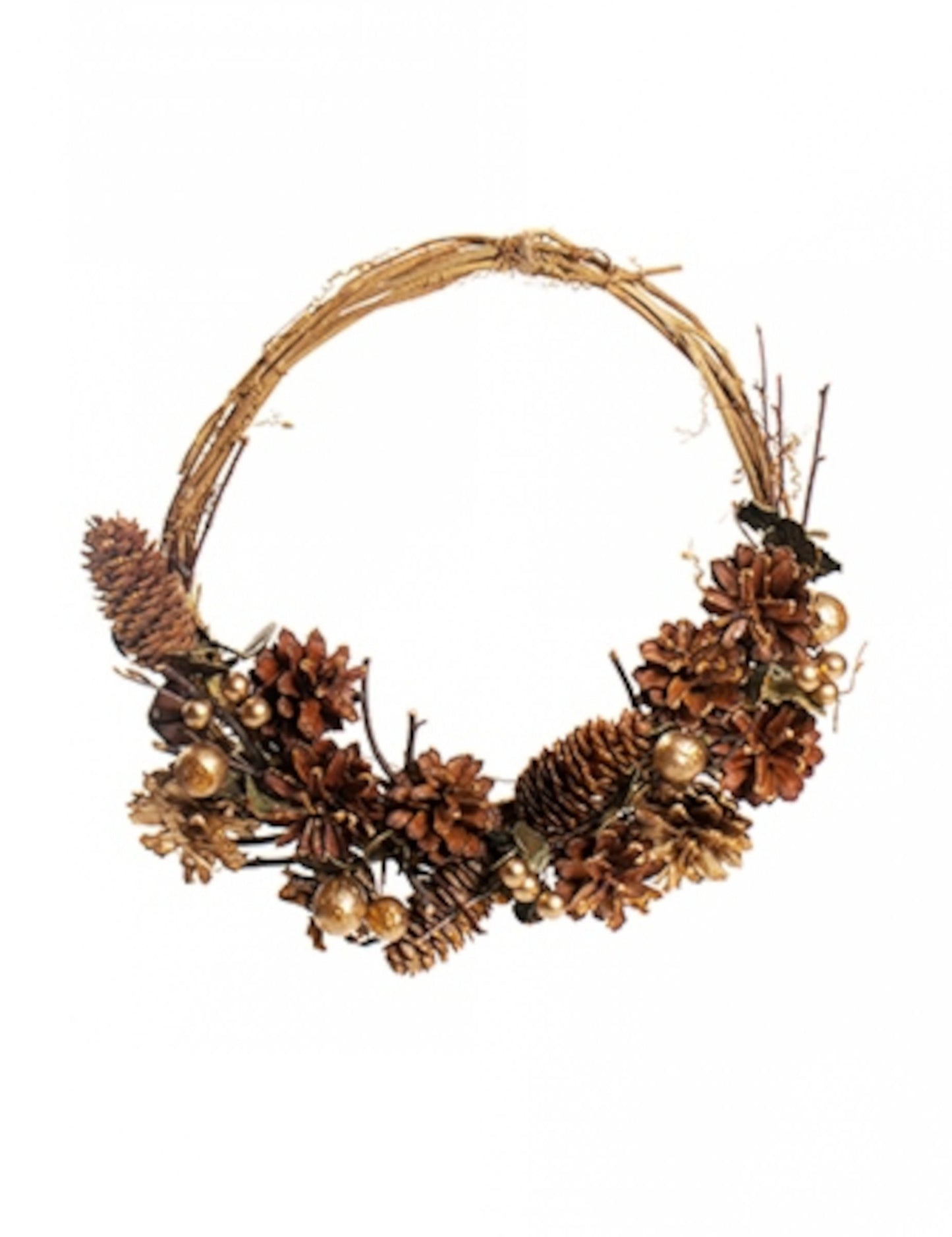 Viseći vijenac sa svjetlucavim češerima 30 cm pleteni