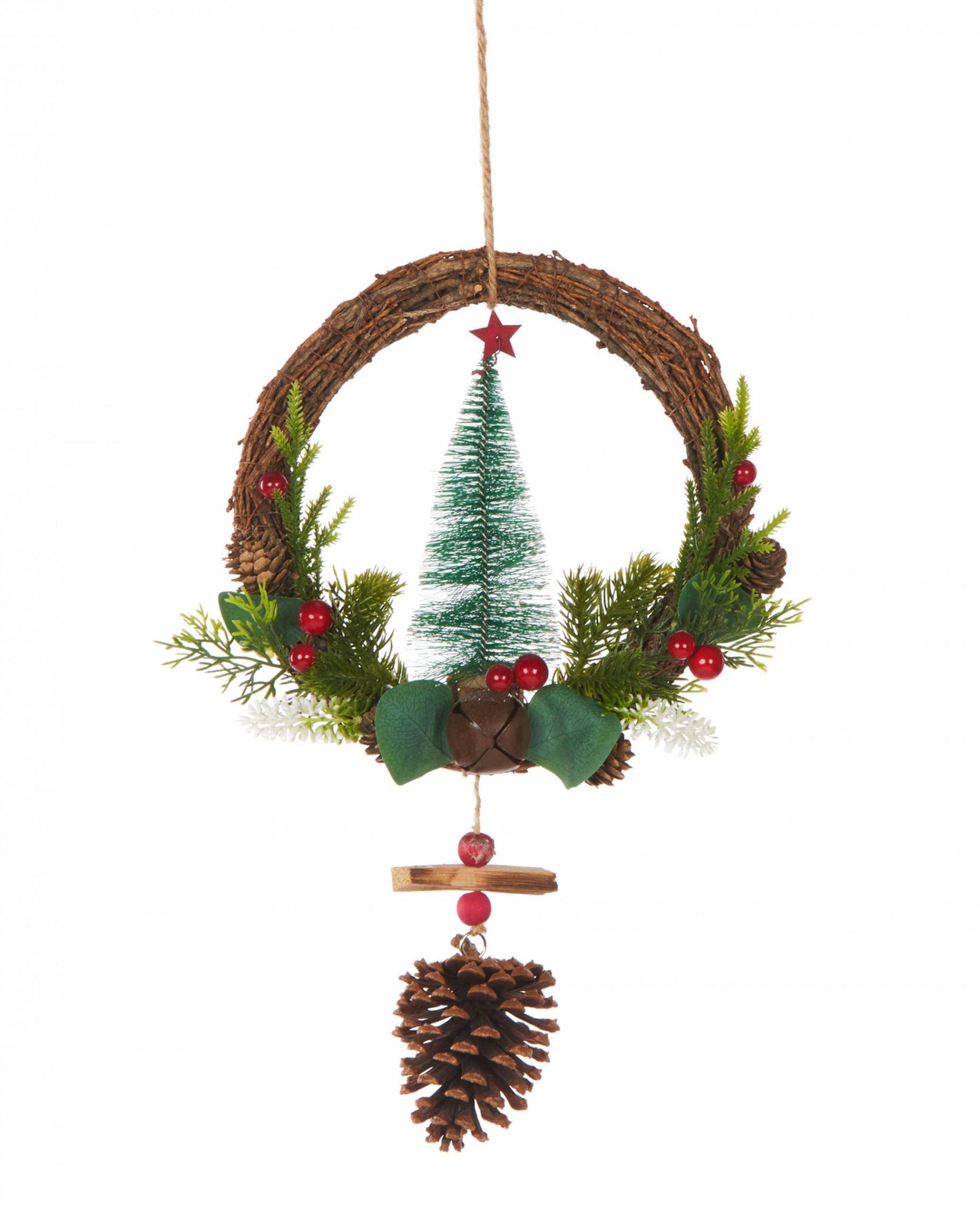 Viseći vijenac za tradicionalnu jelku 39 cm i borove češere