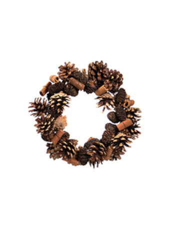 Vijenac od češera i cimeta 19 cm prirodni dekor