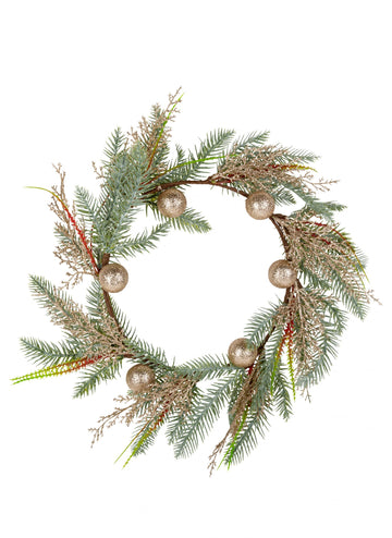 Vijenac za božićno drvce s kuglicama u obliku šampanjca s šljokicama 45 cm za vrata