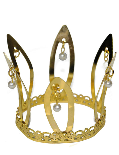 Couronne médiévale pour adulte dorée avec perles
