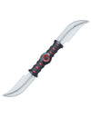Couteau double lame Ninja pour déguisement noir et rouge