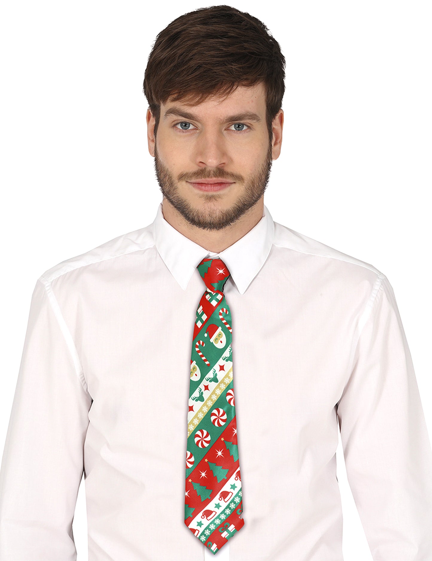 Crveno-zelena božićna kravata za odrasle