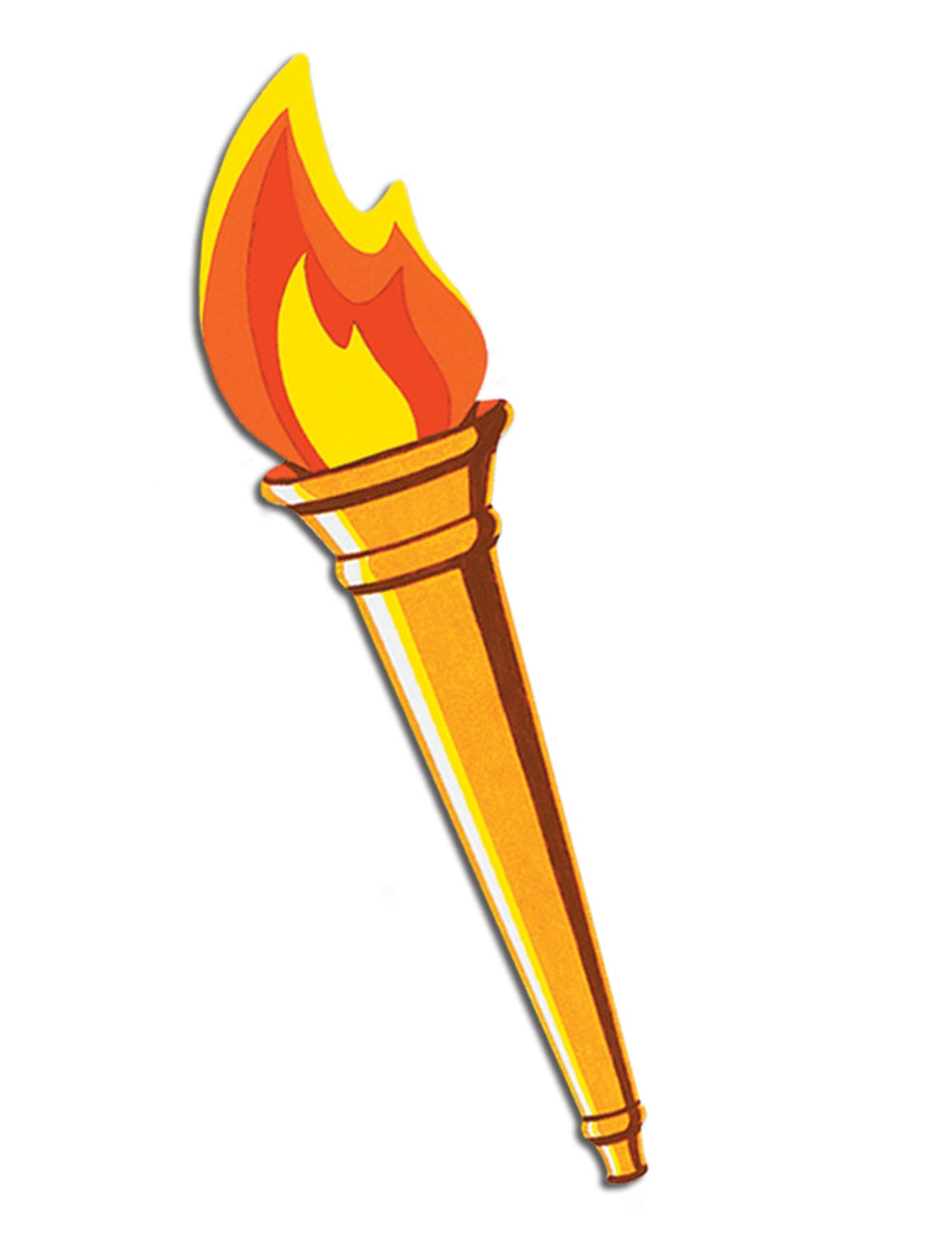 Cutout torche des JO pour décoration dorée et orange