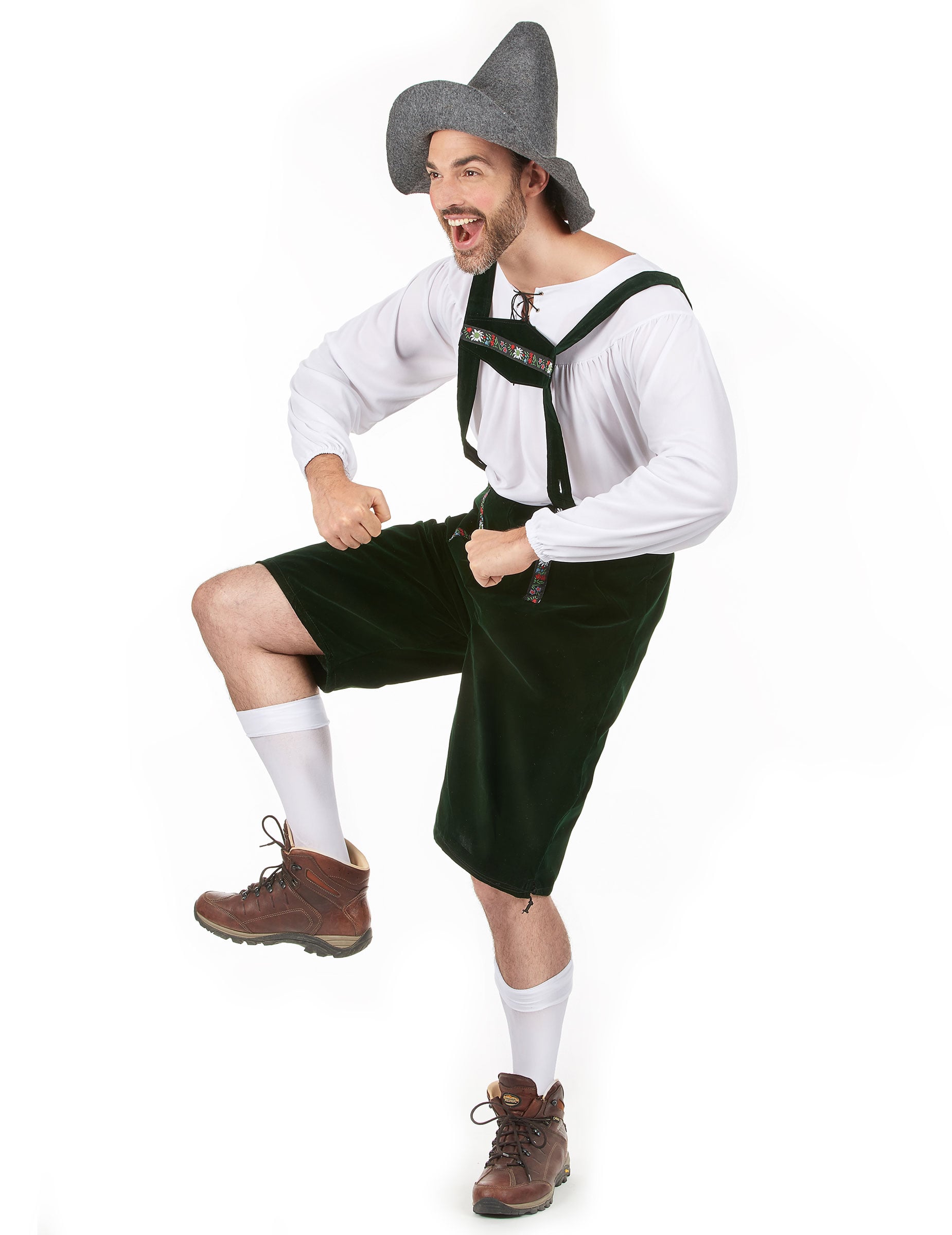 Vue de profil du déguisement bavarois pour homme vert foncé