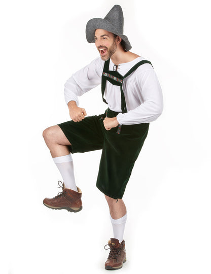 Vue de profil du déguisement bavarois pour homme vert foncé