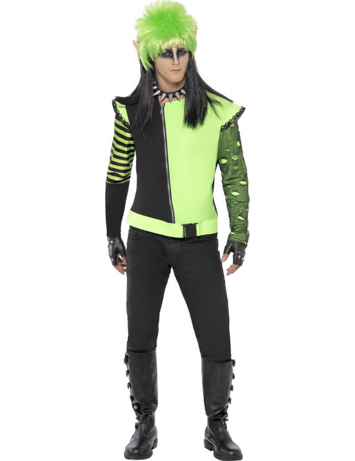Veste gothique pour homme verte et noire asymétrique