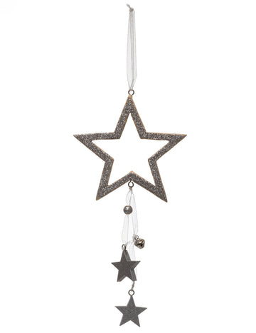 Viseća dekoracija srebrna zvijezda 24 cm 