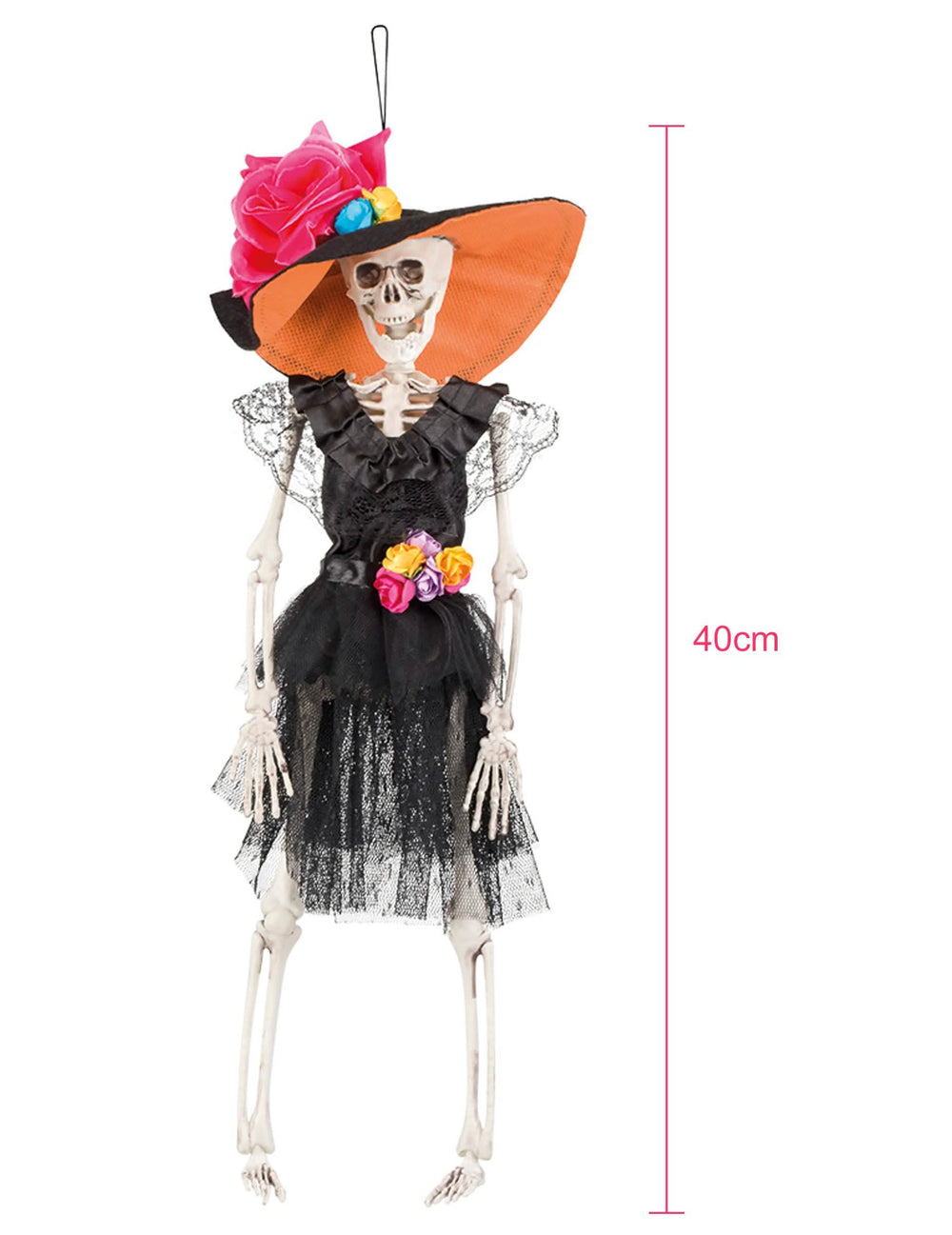 Pregled visećeg ukrasa za meksičku mladenku za Dia de los muertos