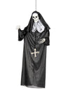Décoration à suspendre nonne pour Halloween noir et blanc avec squelette
