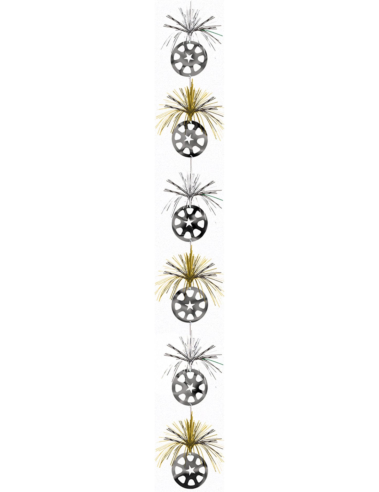 Décoration à suspendre étoiles pour fête or et argent métallisé
