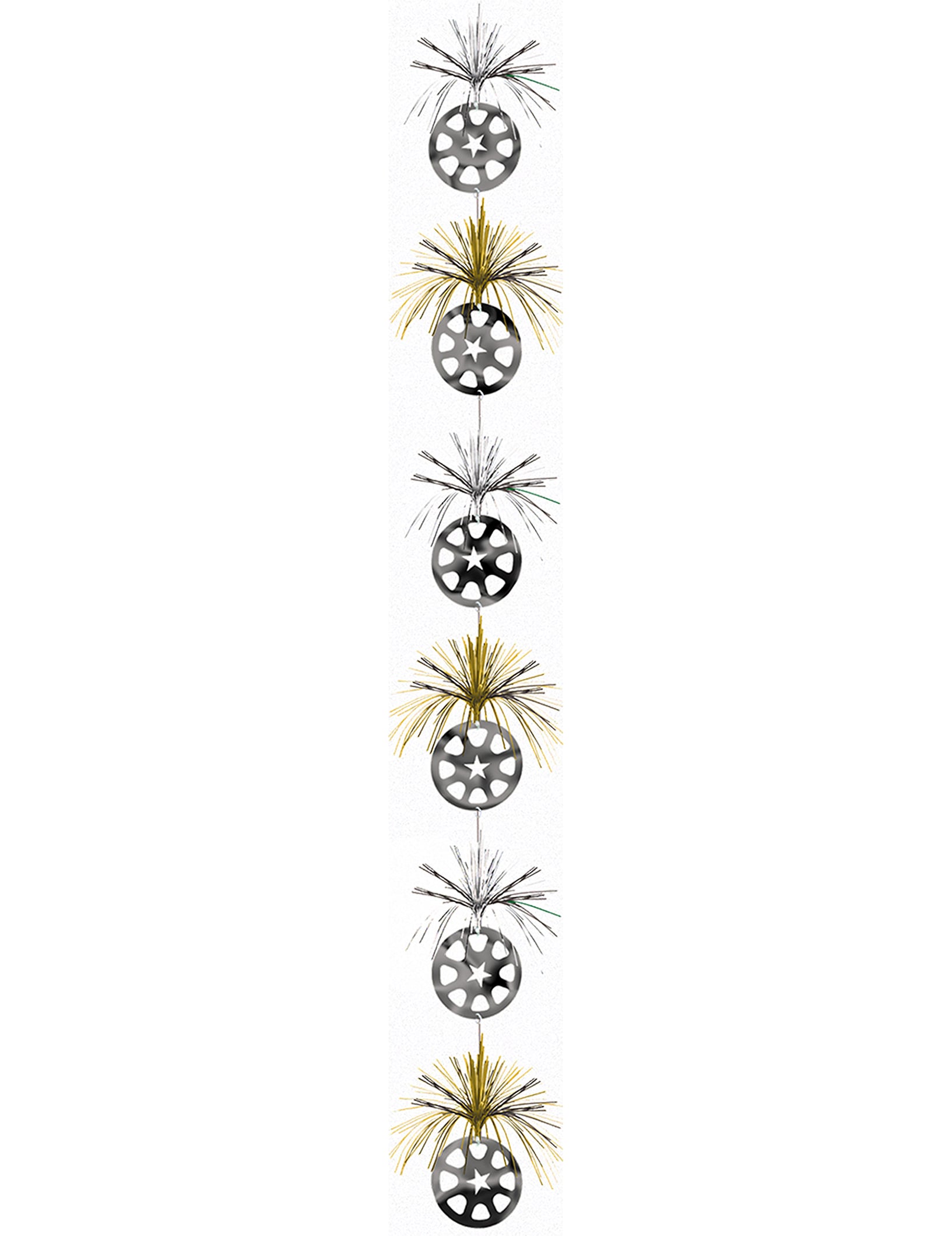 Décoration à suspendre étoiles pour fête or et argent métallisé