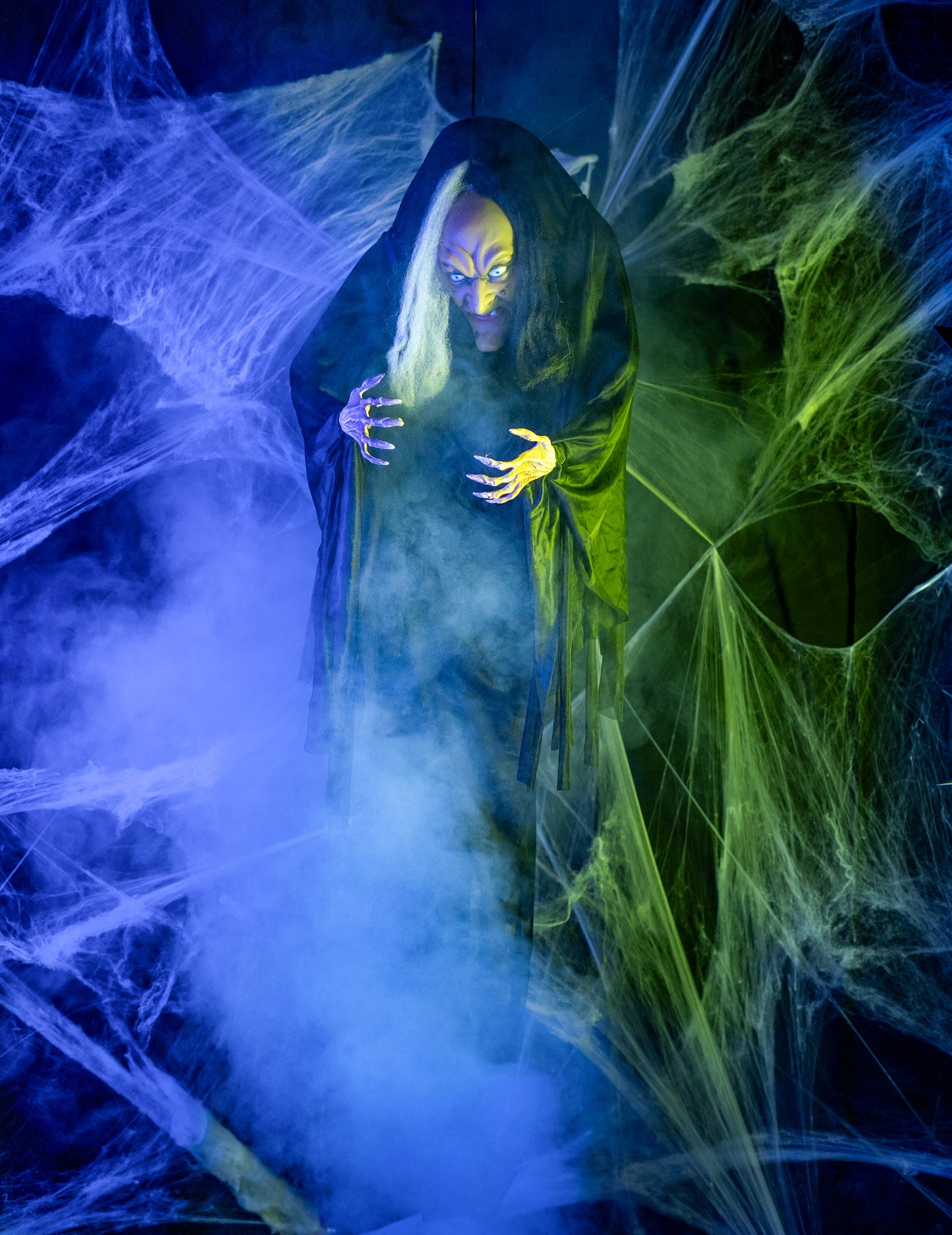 Dekoracija za objesiti crno -bijelu vješticu 140 cm Noć vještica