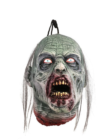 Viseća dekoracija siva zombijeva glava 25 cm 