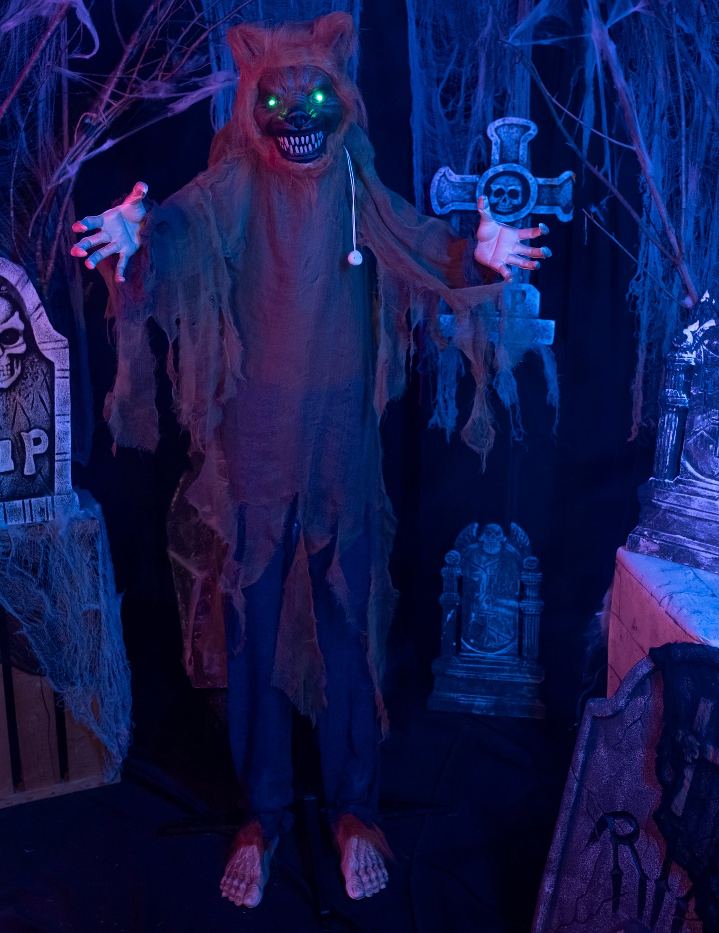 Animirani zvuk i lagani ukras loš vuk 160 cm