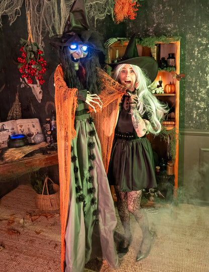 Animirana, zvučna i svjetlosna viseća vještičja dekoracija 183 cm