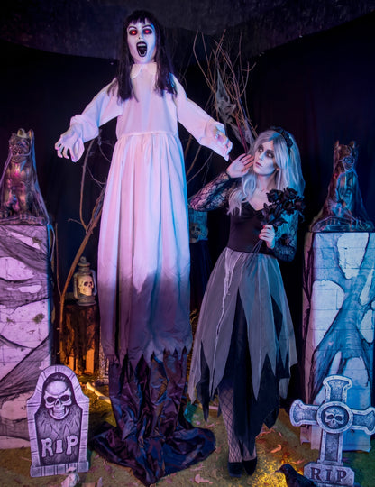 Animirana dekoracija sablasne udovice, rastezljiva, s pokretom, 190 do 225 cm